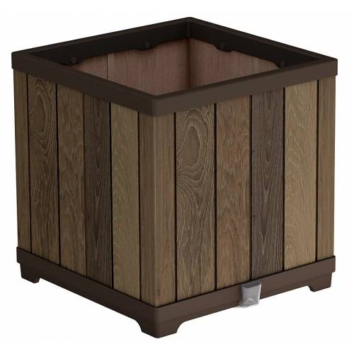 Горщик для квітів Keter Deco square planter Walnut, коричневий
