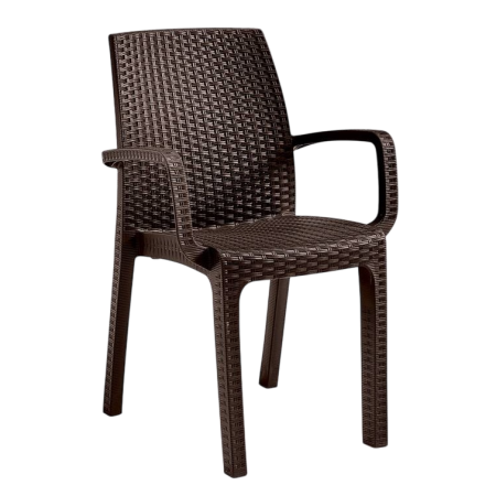 Стул садовый пластиковый BICA Verona armchair, коричневый Стул садовый пластиковый BICA Verona armchair, коричневый