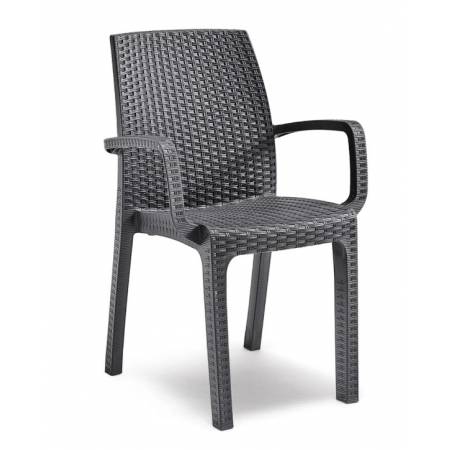 Стул садовый пластиковый BICA Verona armchair, графит Стул садовый пластиковый BICA Verona armchair, графит