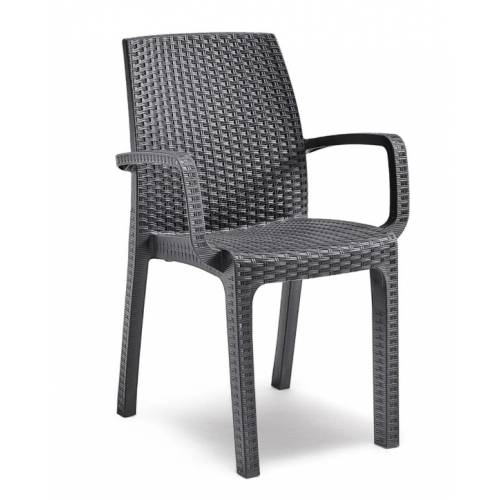 Стілець садовий пластиковий BICA Verona armchair, графіт