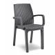 Стілець садовий пластиковий BICA Verona armchair, графіт
