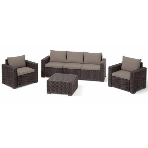 Комплект садових меблів California 3 seater, коричневий