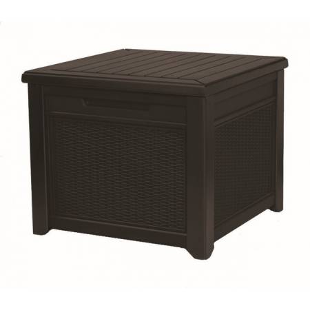 Стол-сундук PROSPERPLAST CUBE RATTAN 208 л, коричневый Стол-сундук PROSPERPLAST CUBE RATTAN 208 л, коричневый