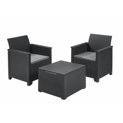 Набір меблів Emma balcony set, стіл-скриня, сірий