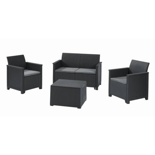Набір меблів Emma 2 seater set, стіл-скриня, сірий