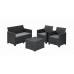 Набір меблів Emma 2 seater set, стіл-скриня, сірий