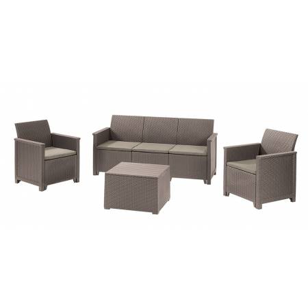 Набір меблів Emma 3 seater set, стіл-скриня, бежевий