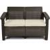 Диван пластиковий садовий Keter Corfu II Love seat, коричневий